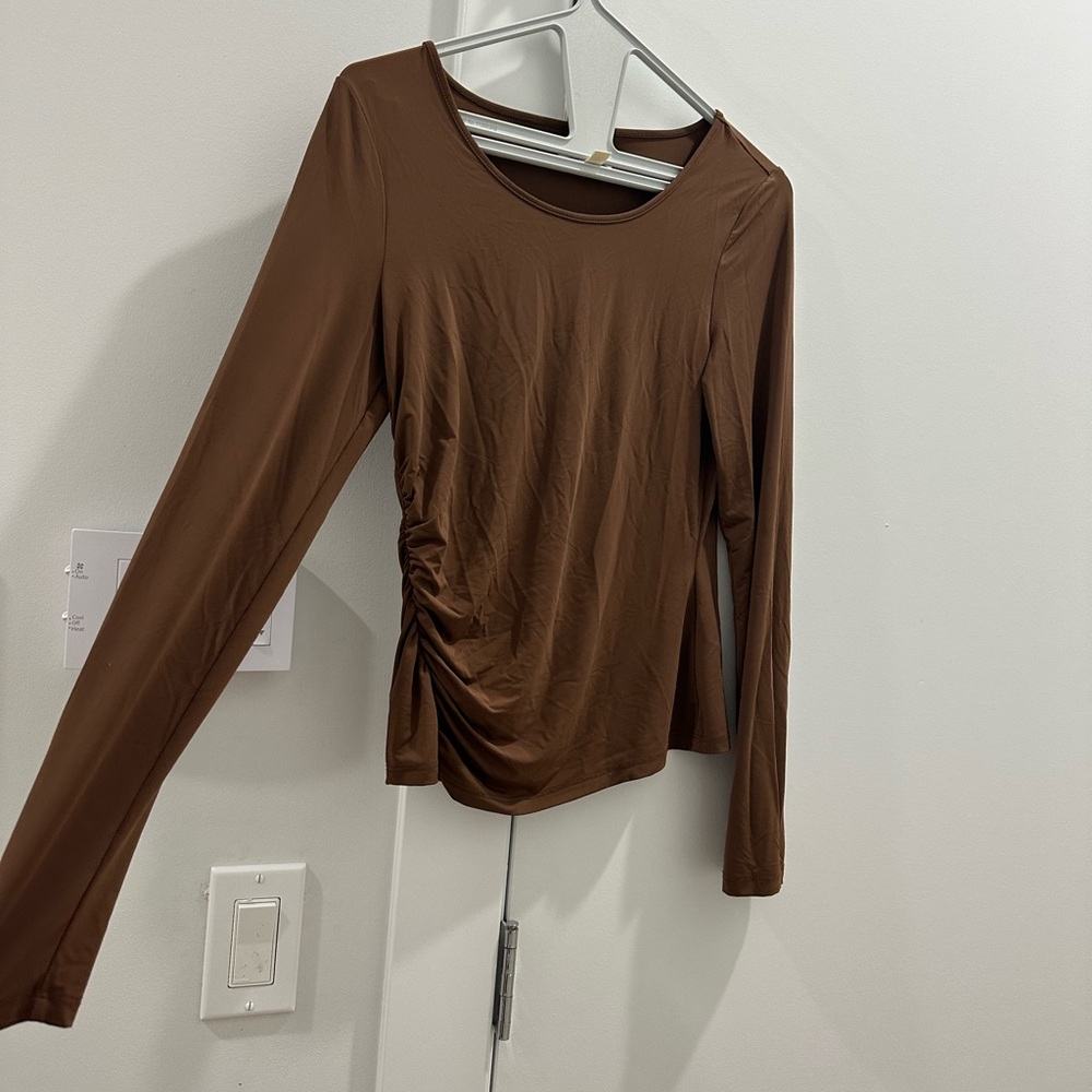 OPEN EDIT. Brown Long Sleeve Top